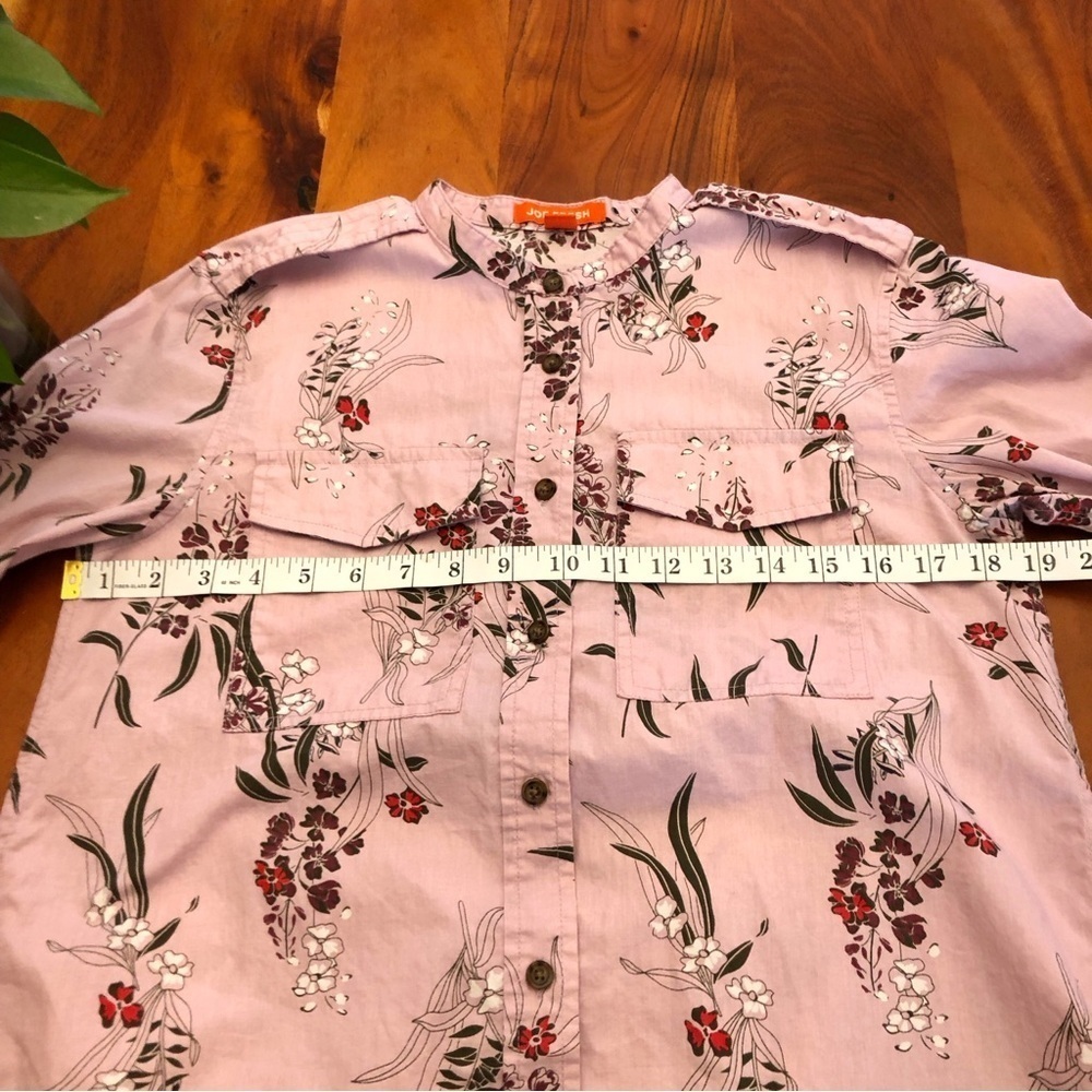 Joe Fresh Boho Cottagecore Pink Floral Pattern Artsy Button Down Shirt Blouse. - Picture 13 of 13